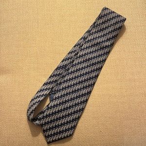 Hermes Blue Patterned Silk Tie